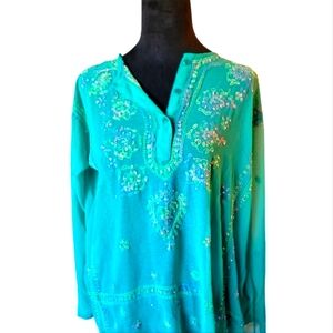 le saige Y2K HTF NWOT Gorgeous Seafoam Tunic  Sz M